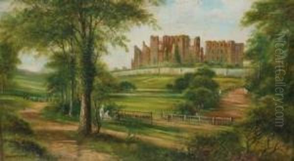 Figures Seated In The Grounds Of Kenilworth Castle Oil Painting by George Willis Pryce