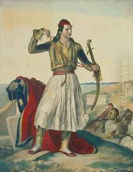 Demetrius Mavromichalis a Greek soldier and patriot Oil Painting by Louis Dupre