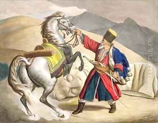 A Tartar with his Horse Oil Painting by Louis Dupre