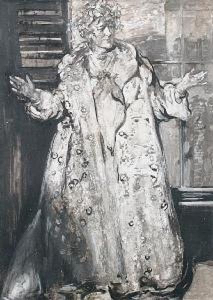 Ellen Terry As Nance Oldfield Oil Painting by James Ferrier Pryde