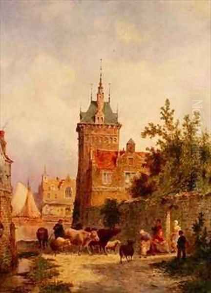 Coblentz Germany Oil Painting by Pieter Cornelis Dommerson