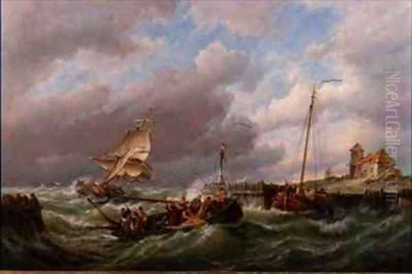 On the Isle of Texel Holland Oil Painting by Pieter Cornelis Dommerson