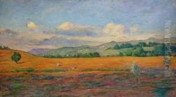 Paesaggio Oil Painting by Clemente Pugliese Levi