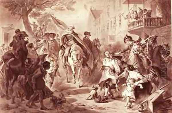 George Washington entering New York in 1783 Oil Painting by Felix Octavius Carr Darley