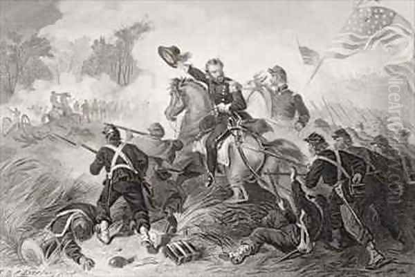 General Lyons 1818-61 charge at the Battle of Wilsons Creek Missouri Oil Painting by Felix Octavius Carr Darley