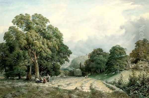 Haymaking in Lewes, Sussex Oil Painting by Charles Grant Davidson