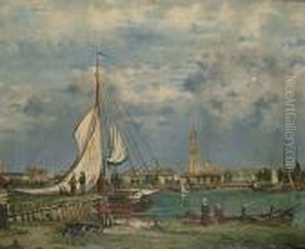 View Of Antwerp Oil Painting by Louis Pulinckx