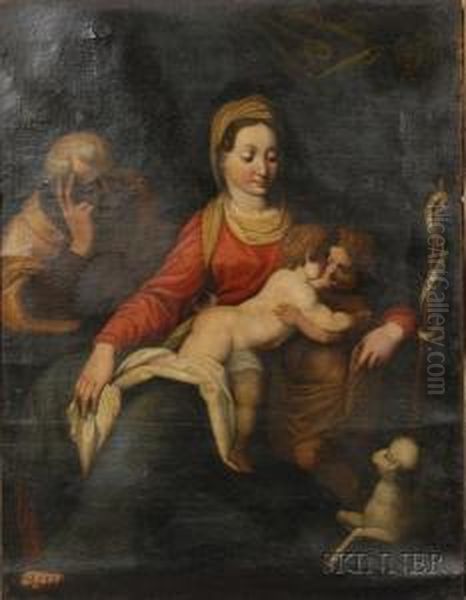 Holy Family With Lamb Oil Painting by Scipione Pulzone