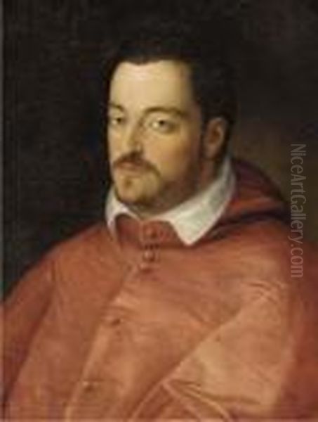 Portrait Of Ferdinando De' Medici, Bust-length, Dressed As Acardinal Oil Painting by Scipione Pulzone