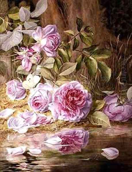 Blairie Roses Oil Painting by Mary Elizabeth Duffield