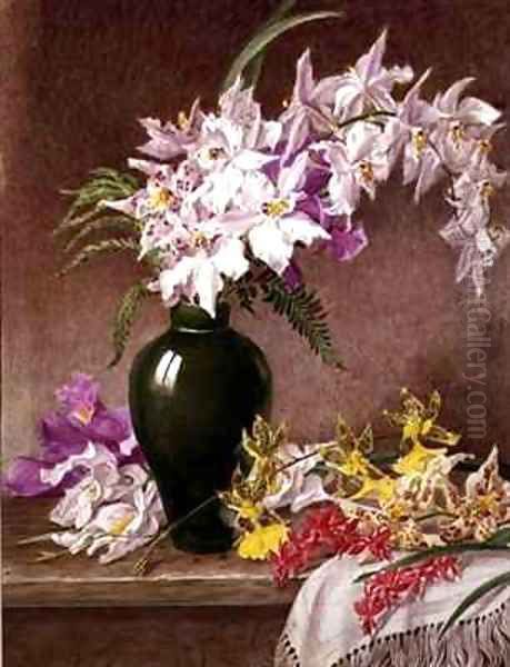 Orchids in a Vase Oil Painting by Mary Elizabeth Duffield