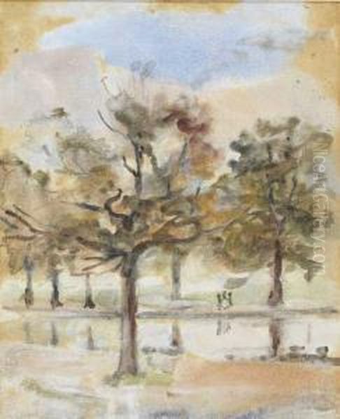 A Wet Day Oil Painting by Sarah Henrietta Purser