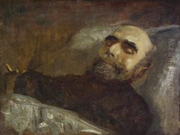 Michael Davitt Lying In State Oil Painting by Sarah Henrietta Purser