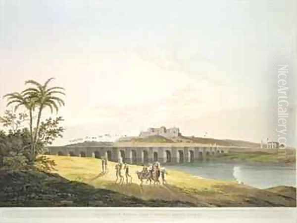 The Armenian Bridge near St Thomass Mount Madras Oil Painting by Thomas Daniell