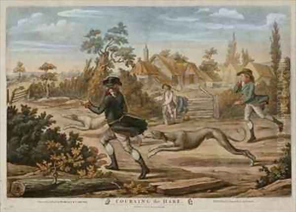 Coursing the Hare Oil Painting by Richard Dighton