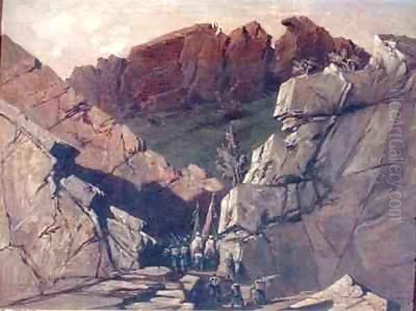 Expedition to the Portes der Fer Algeria Oil Painting by Adrien Dauzats