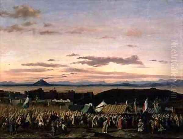 The Taking of Setif during the Conquest of Algeria Oil Painting by Adrien Dauzats