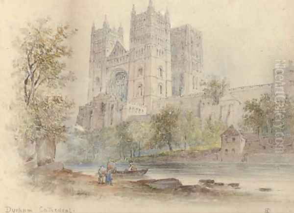 Durham Cathedral Oil Painting by Edwin Thomas Dolby