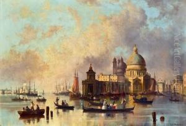 Santa Maria Della Salute In Venedig Oil Painting by Josef Carl Berthold Puttner