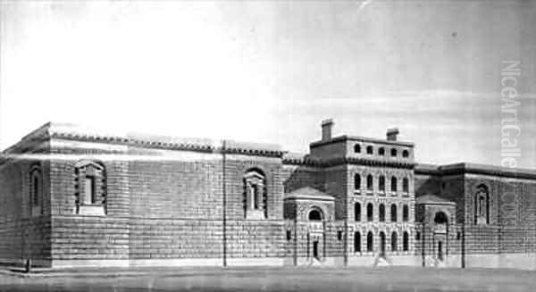 Newgate Gaol Elevation Oil Painting by George Dance