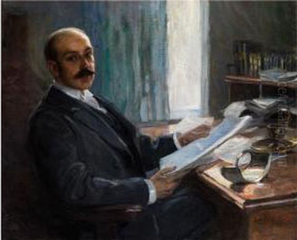 Portrait Des Dr. Homann, Landgerichtsratin Meran Oil Painting by Leo Putz