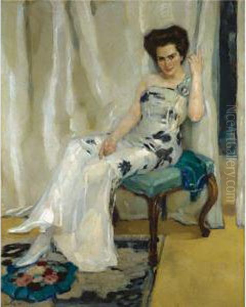 Cara Sophia Kohler, Nee Goldammer Oil Painting by Leo Putz