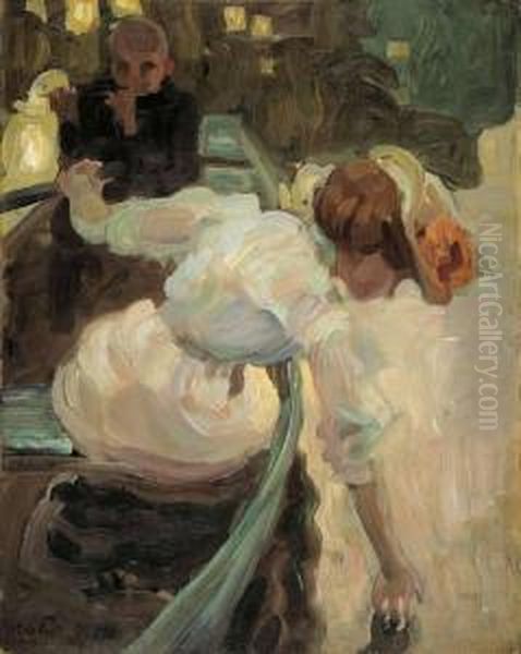 Friedliche Tage Oil Painting by Leo Putz