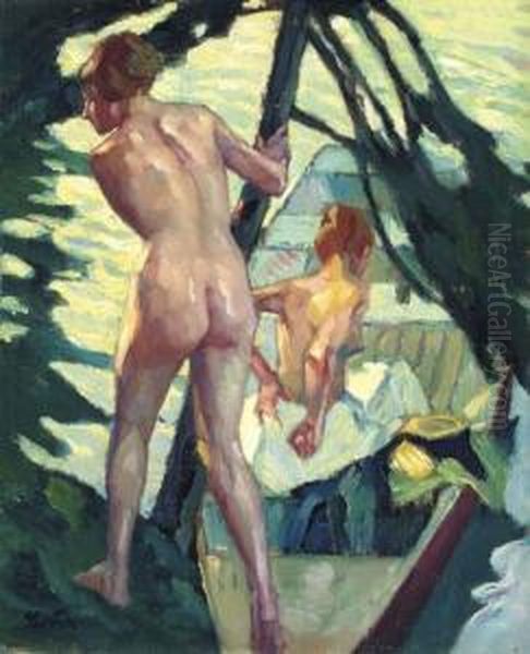 Am Steilufer Oil Painting by Leo Putz