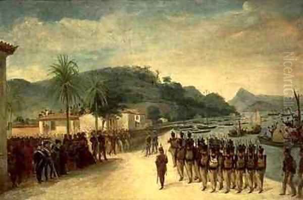 Embarcation at Praia Grande Oil Painting by Jean Baptiste Debret