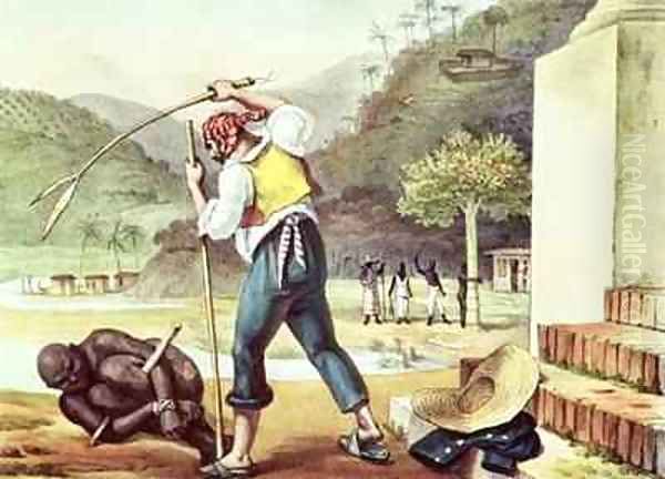 Punishment of Negroes Oil Painting by Jean Baptiste Debret