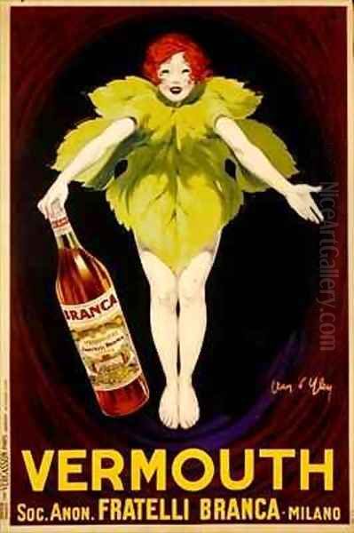 Poster advertising Fratelli Branca vermouth Oil Painting by Jean D'Ylen