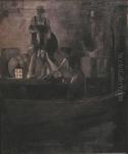 Colonialist In Boat Oil Painting by Howard Pyle