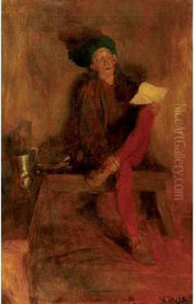 Villon--the Singer Fate Fashioned To Her Liking Oil Painting by Howard Pyle