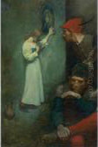 Guarded By Rough English Soldiers Oil Painting by Howard Pyle