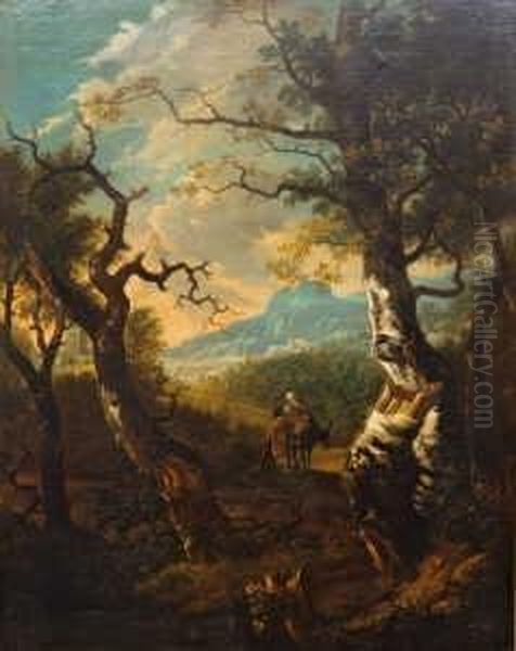 Sudliche Landschaft Mit
 Reisenden. Oil Painting by Adam Pynacker