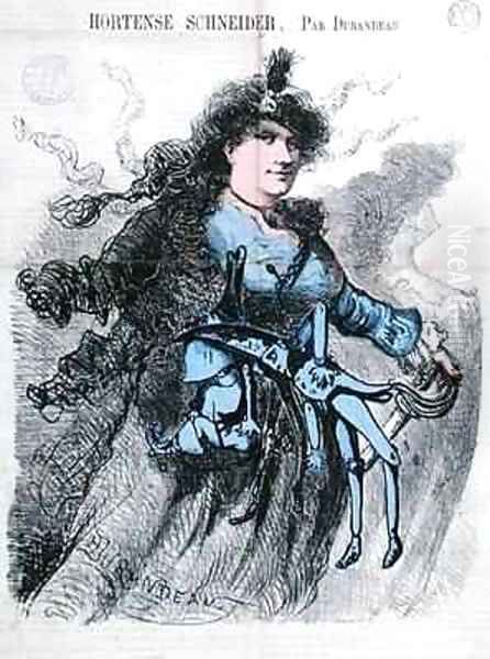 Caricature of Hortense Schneider 1833-1920 from the front cover of Le Drolatique Oil Painting by Durandeau