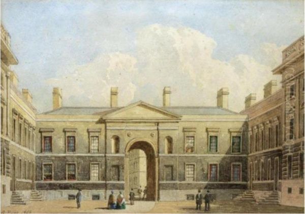 Canterbury Quad, Christ Church, Oxford Oil Painting by George Pyne