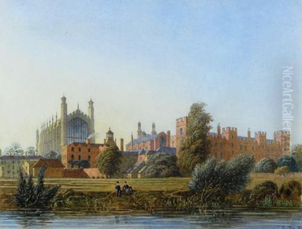 View Of Eton College Oil Painting by George Pyne