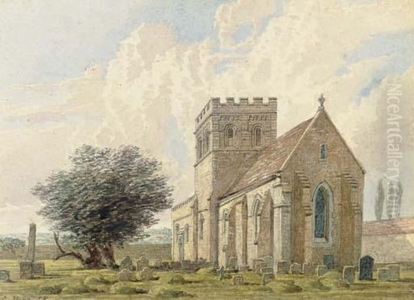 Iffley Church, Oxford Oil Painting by George Pyne