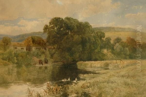 South Stoke On The River Arun Sussex Oil Painting by Thomas Pyne