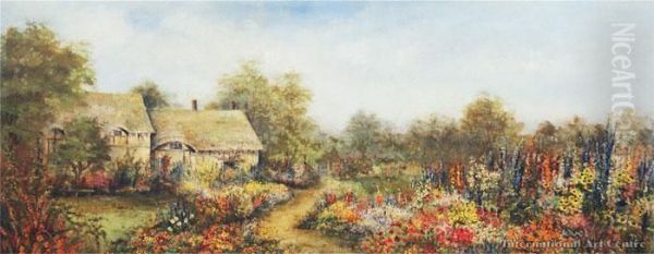 Summer Garden Oil Painting by Thomas Pyne