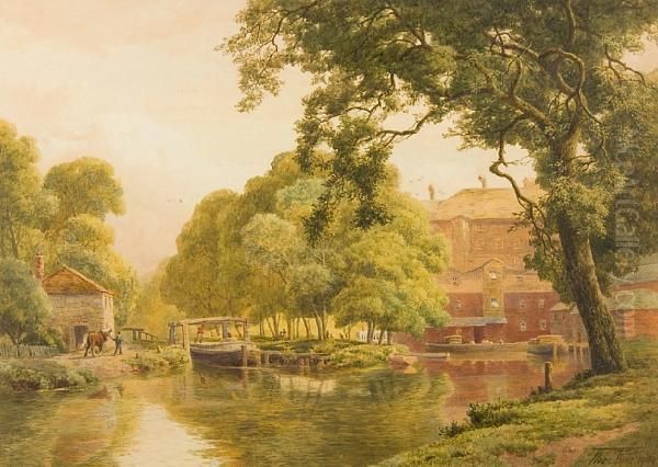 Old Dedham Mill Oil Painting by Thomas Pyne