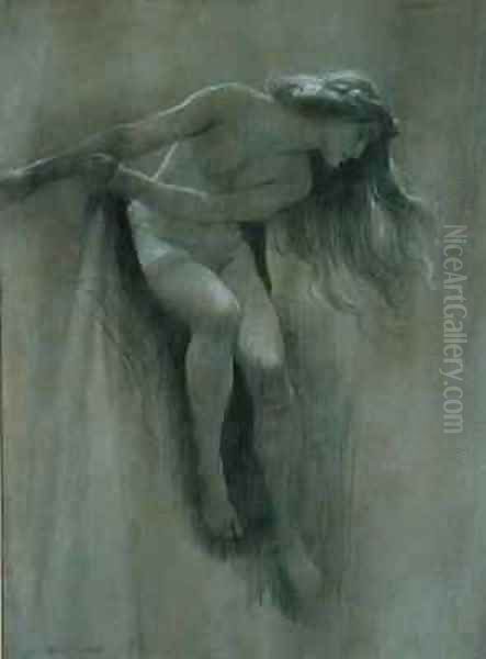 Female Nude Study Oil Painting by John Robert Dicksee