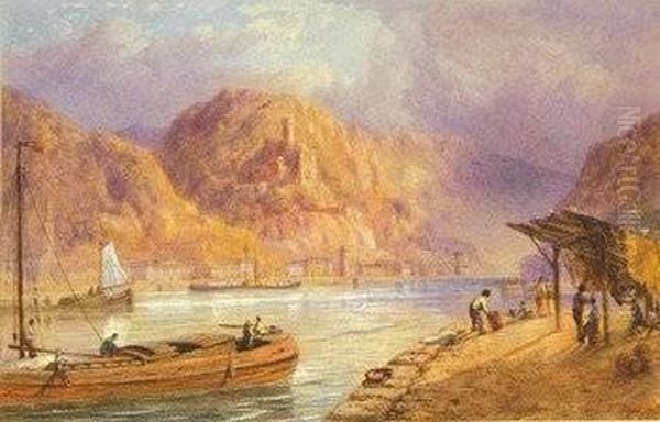 On The Rhine Oil Painting by Thomas Pyne