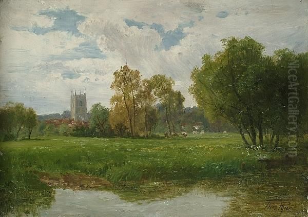 Dedham Water Meadows Oil Painting by Thomas Pyne