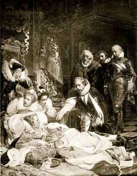 The Death of Queen Elizabeth Oil Painting by Hippolyte (Paul) Delaroche