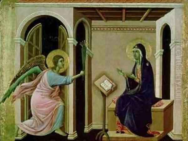 Angel Announcing the Death of Our Lord to Mary Oil Painting by Buoninsegna Duccio di