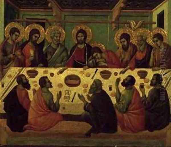 The Last Supper from the Passion Altarpiece Oil Painting by Buoninsegna Duccio di