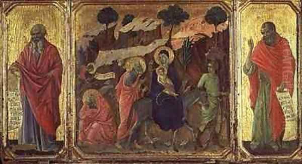 Maesta Flight into Egypt Oil Painting by Buoninsegna Duccio di