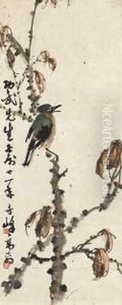 Bird On A Branch Oil Painting by Gao Qifeng